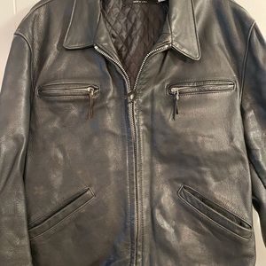 Men’s leather motorcycle jacket, size 46